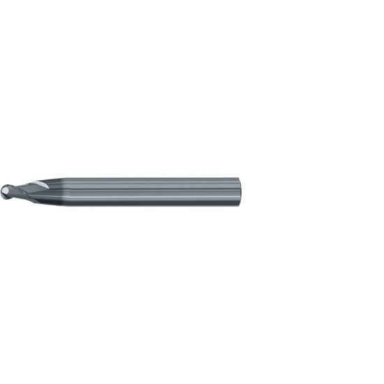 Picture of EMUGE 3442L.08030A DIA 3MM SH 0.4724 LOC 0.2756 OAL 2.4803 End Mill Taper Flute Carbide AlCrN Single End Ball Nose Turbine Program