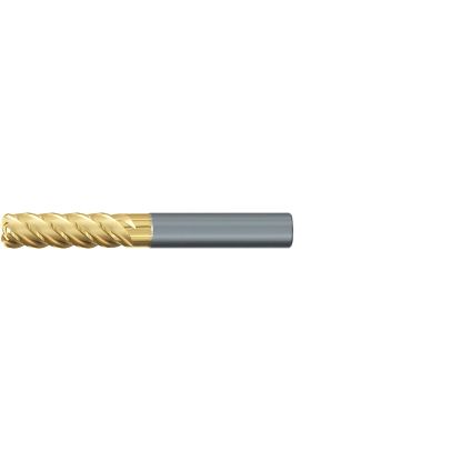 Picture of EMUGE 2654T.016040 DIA 16MM SH 0.6299 LOC 1.8898 OAL 4.4094 End Mill Standard Flute Variable Helix Carbide TiN + TiAIN Single End Corner Radius 0.1575 4.00MM TiNox-Cut