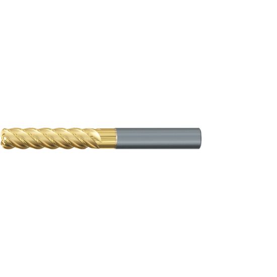 Picture of EMUGE 2655T.016040 DIA 16MM SH 0.6299 LOC 2.5197 OAL 5.0394 End Mill Standard Flute Variable Helix Carbide TiN + TiAIN Single End Corner Radius 0.1575 4.00MM TiNox-Cut