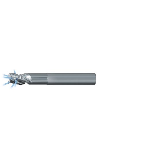 Picture of EMUGE 2890 Z.025020 DIA 25MM SH 0.9843 LOC 1.1811 OAL 4.9213 End Mill Standard Flute/With Coolant Variable Helix Carbide Uncoated Single End Corner Radius 0.0787 2.00MM Alu-Cut