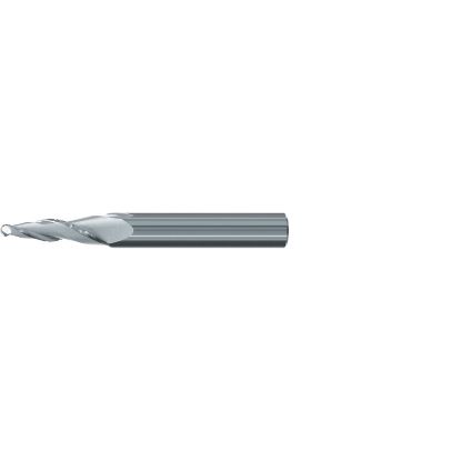 Picture of EMUGE 3446.04005A DIA 5MM SH 0.2362 LOC 0.7874 OAL 2.4409 End Mill Taper Flute Carbide Uncoated Single End Ball Nose Turbine Program