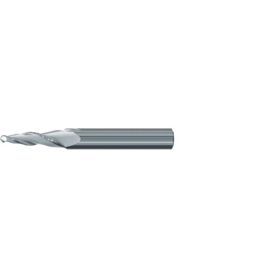 Picture of EMUGE 3446.04005A DIA 5MM SH 0.2362 LOC 0.7874 OAL 2.4409 End Mill Taper Flute Carbide Uncoated Single End Ball Nose Turbine Program