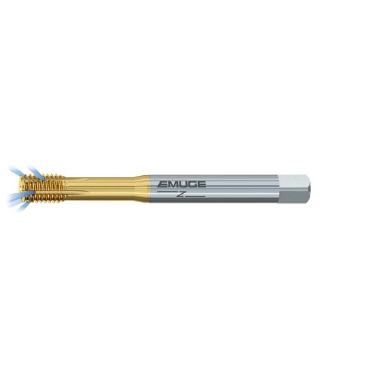 Picture of EMUGE BW10F000.5045 Tap 3/8-24.00TPI Mod Bottom NF/UNF/UNEF DINSI 2.0P-3.0P Coolant Carbide HSSE TiN