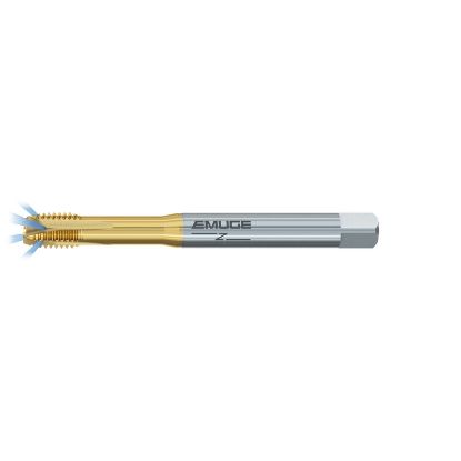 Picture of EMUGE B1088F01.0080 Tap Plug M8-1.25MM 6H Metric DIN/DIN Coolant HSSE-Powder Metal TiN