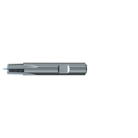 Picture of EMUGE GF173136.5768 Carbide Thread Mill 1/2"-3/4" x 14.00TPI 0.561 Cutter Diameter 0.748 LOC 3.149 OAL 4 Flute Carbide TICN