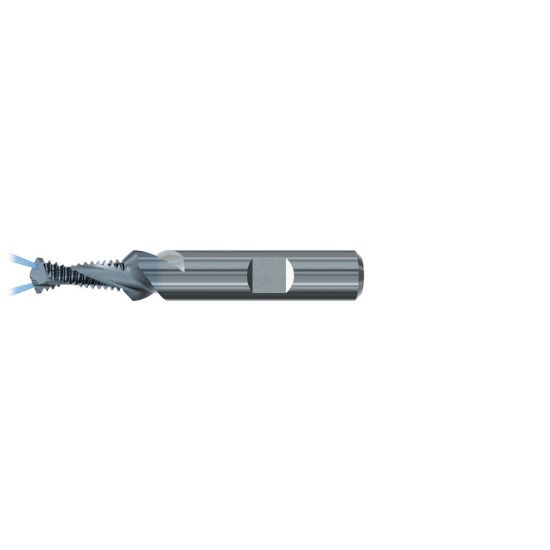 Picture of EMUGE GF432206.5045 Carbide Thread Mill 3/8" x 24.00TPI 0.322 Cutter Diameter 0.754 LOC 3.110 OAL 2 Flute Carbide TICN
