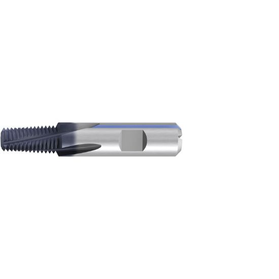 Picture of EMUGE GFT8B239.9678 Carbide Thread Mill 1/2"-3/4" x 14.00TPI 0.561 Cutter Diameter 3.500 OAL 4 Flute Carbide TIALN