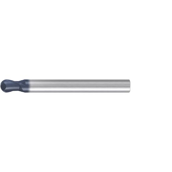 Picture of EMUGE 1879A.014 DIA 14MM SH 0.5512 LOC 0.7087 OAL 4.7244 End Mill Standard Flute Standard Helix Carbide TiAlN Single End Ball Nose Hard-Cut