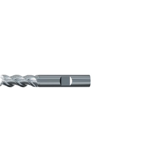 Picture of EMUGE 2545.008 DIA 8MM SH 0.3150 LOC 2.4803 OAL 0.7480 End Mill Standard Flute Variable Helix Carbide Uncoated Single End 45.0° Chamfer Alu-Cut
