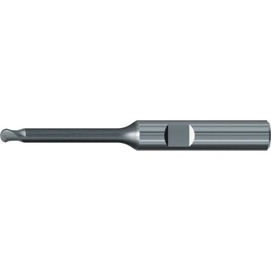 Picture of EMUGE 2601D.100620 DIA 1MM SH 0.2362 LOC 0.7874 OAL 2.0866 End Mill Ball Nose Carbide Diamond Single End Ball Nose Dental Mills