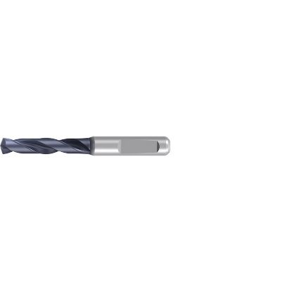 Picture of EMUGE TA403324.1900 Carbide Drill Solid Carbide 140° 0.748 Diameter 0.787 Shank 5.157 OAL 3.110 Flute 2 Flute TiAlN
