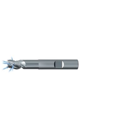 Picture of EMUGE 2883 Z.012040 DIA 12MM SH 0.4724 LOC 0.5906 OAL 3.2677 End Mill Standard Flute/With Coolant Variable Helix Carbide Uncoated Single End Corner Radius 0.1575 4.00MM Alu-Cut