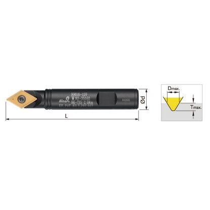 Picture of NINE 99616-13V-5/8 Flat Blade Indexable Drill Weldon 0.6250 Positive 0.6250 15.88MM - 5/8 Cutter Dia