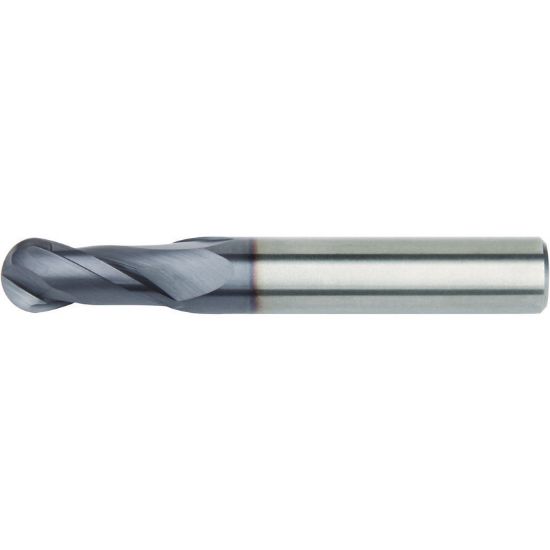 Picture of HANITA/WIDIA 28382000T032 DIA 20MM SH 0.7874 LOC 1.2598 OAL 4.0945 End Mill Standard Flute High Helix Carbide TiAlN Single End Ball Nose WIDIA Series Mills