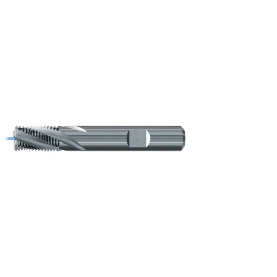 Picture of EMUGE GF162211.9545 Carbide Thread Mill 1/4"-3/8" x 19.00TPI 0.389 Cutter Diameter 0.657 LOC 2.755 OAL 4 Flute Carbide