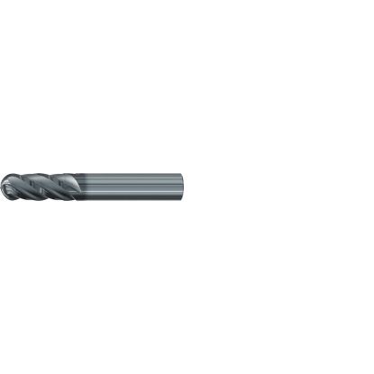 Picture of EMUGE 2974L.0625 DIA 5/8 SH 0.6250 LOC 0.1718 OAL 3.50 End Mill Standard Flute Variable Helix Carbide AlCrN Single End Ball Nose Top-CUT VAR