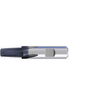 Picture of EMUGE GFT8B219.9677 Carbide Thread Mill 1/4"-3/8" x 18.00TPI 0.400 Cutter Diameter 3.250 OAL 4 Flute Carbide TIALN