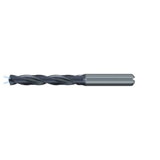 Picture of EMUGE TA213344.0770 Carbide Drill Coolant Thru Carbide 140° 0.303 Diameter 0.315 Shank 3.582 OAL 2.087 Flute 2 Flute TiAlN