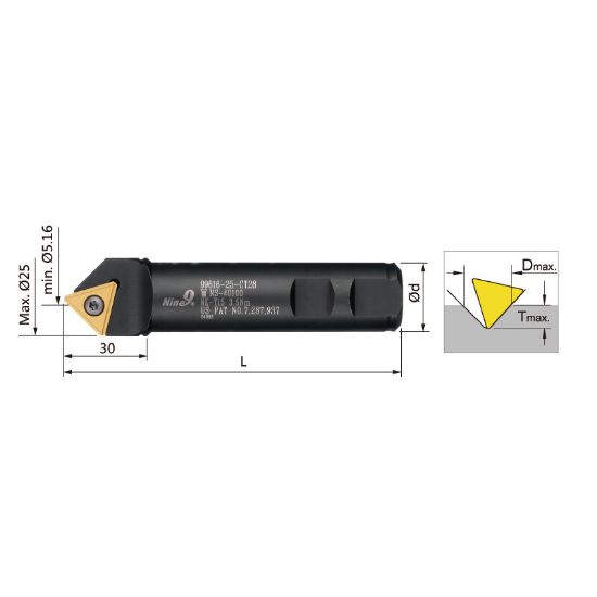Picture of NINE 99616-1-CT28 Indexable Drill Spot Drill 1.0000 25.40MM Cutter Dia