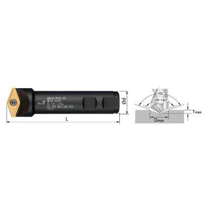 Picture of NINE 99619-V142-1.000 Flat Blade Indexable Drill Boring Bar Dia1.0000 Positive 1.2600 32.00MM Cutter Dia