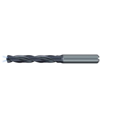 Picture of EMUGE TA213344.0960 Carbide Drill Coolant Thru Carbide 140° 0.378 Diameter 0.393 Shank 4.055 OAL 2.402 Flute 2 Flute TiAlN