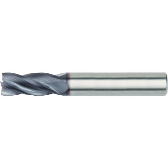 Picture of HANITA/WIDIA I4R0750T150R015 DIA 3/4 SH 0.7500 LOC 1.50 OAL 4.00 End Mill Standard Flute High Helix Carbide TiAlN Single End Corner Radius 0.0150 0.38MM WIDIA Series Mills