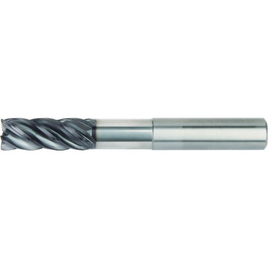 Picture of HANITA/WIDIA 5VNC25018BW DIA 1 SH 1.00 LOC 1.7500 OAL 5.50 End Mill Standard Flute Variable Helix Carbide AlTiN Single End Corner Radius 0.0300 0.76MM VariMill II