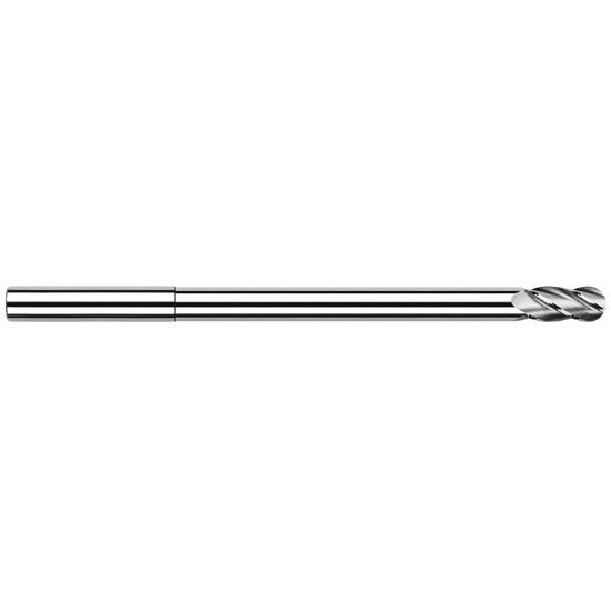 Picture of HARVEY Tool 14940 DIA 5/8 LOC 0.9380 OAL 8.00 End Mill Standard Flute Standard Helix Carbide Uncoated Single End Ball Nose