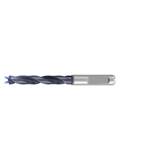 Picture of EMUGE TA513344.0541 Carbide Drill Coolant Thru Carbide 140° 0.213 Diameter 0.236 Shank 3.228 OAL 1.732 Flute 2 Flute TiAlN