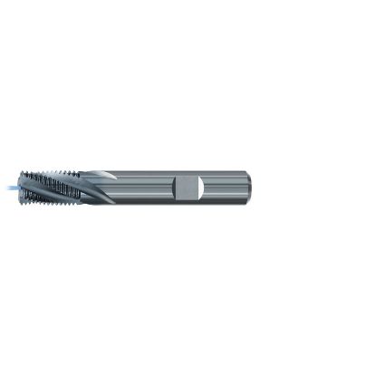 Picture of EMUGE GF162216.9545 Carbide Thread Mill 1/4"-3/8" x 19.00TPI 0.389 Cutter Diameter 0.657 LOC 2.755 OAL 4 Flute Carbide TICN