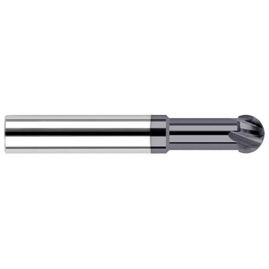 Picture of HARVEY Tool 22832-C3 .500 D x 220 LR UNDERCUT EM, AlTiN End Mill Standard Flute Standard Helix Carbide AlTiN Single End Ball Nose 220°