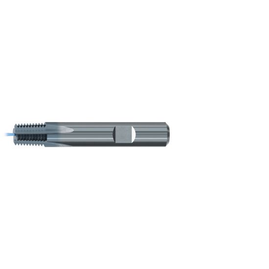 Picture of EMUGE GF173116.5766 Carbide Thread Mill 3/8" x 18.00TPI 0.439 Cutter Diameter 0.581 LOC 2.952 OAL 4 Flute Carbide TICN