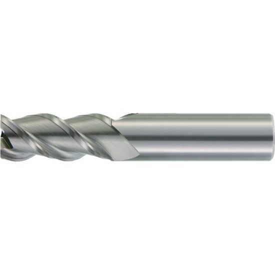 Picture of HANITA/WIDIA 4K4310074B DIA 3/8 SH 0.3750 LOC 0.50 OAL 2.00 End Mill Standard Flute High Helix Carbide Uncoated Single End Corner Radius 0.0300 0.76MM ArCut