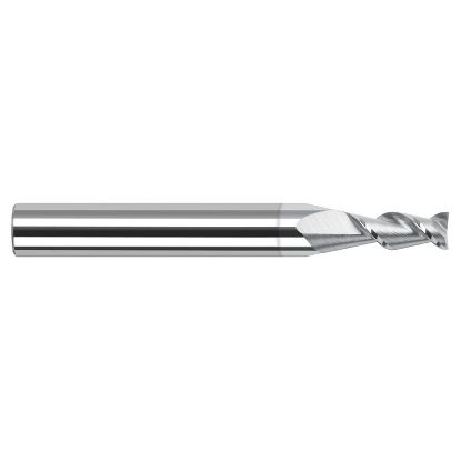 Picture of HARVEY Tool 24120-C8 .020 D x 45 HELIX Carbide EM, 2FL, TiB2 End Mill Standard Flute Standard Helix Carbide TiB2 Single End Ball Nose