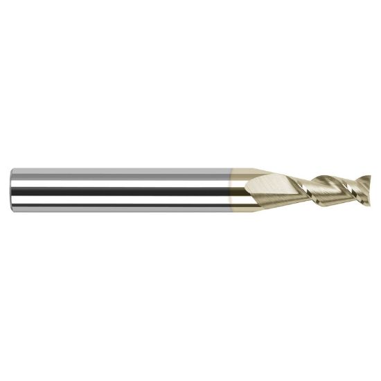 Picture of HARVEY Tool 24216-C7 .250 D x 45 HELIX Carbide EM, 2 FL ZrN End Mill Standard Flute Standard Helix Carbide ZrN Single End Ball Nose