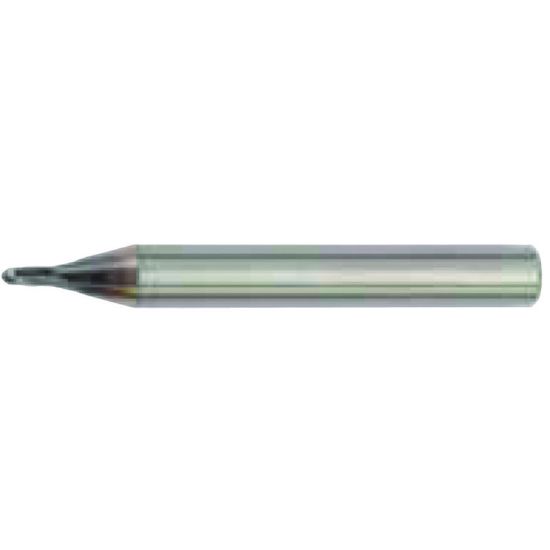 Picture of HANITA/WIDIA 7N0102002RJ DIA 2MM SH 0.2362 LOC 0.0787 OAL 1.9685 End Mill Standard Flute High Helix Carbide TiAlN Single End Ball Nose Vision Plus