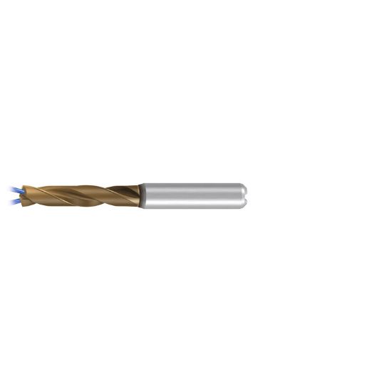 Picture of EMUGE TA204524.0445 Carbide Drill Coolant Thru Carbide 140° 0.175 Diameter 0.236 Shank 2.598 OAL 1.102 Flute 2 Flute AlCrN