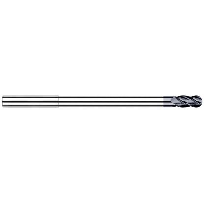 Picture of HARVEY Tool 14924-C3 DIA 3/8 LOC 0.5620 OAL 6.00 End Mill Standard Flute Standard Helix Carbide AlTiN Single End Ball Nose