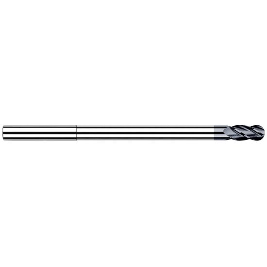 Picture of HARVEY Tool 14924-C3 DIA 3/8 LOC 0.5620 OAL 6.00 End Mill Standard Flute Standard Helix Carbide AlTiN Single End Ball Nose