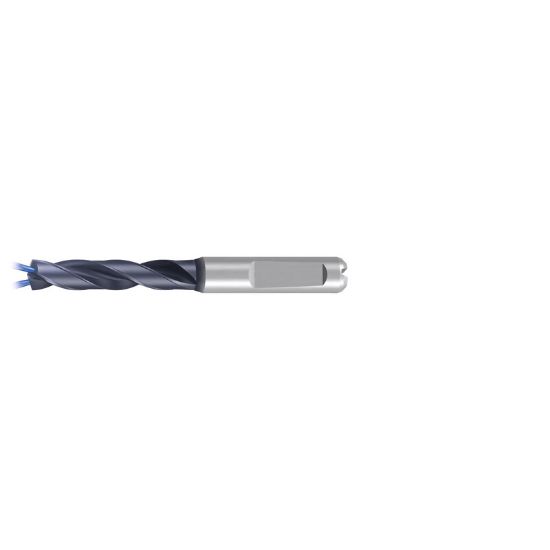 Picture of EMUGE TA503344.1627 Carbide Drill Coolant Thru Carbide 140° 0.640 Diameter 0.708 Shank 4.842 OAL 2.874 Flute 2 Flute AlCrN