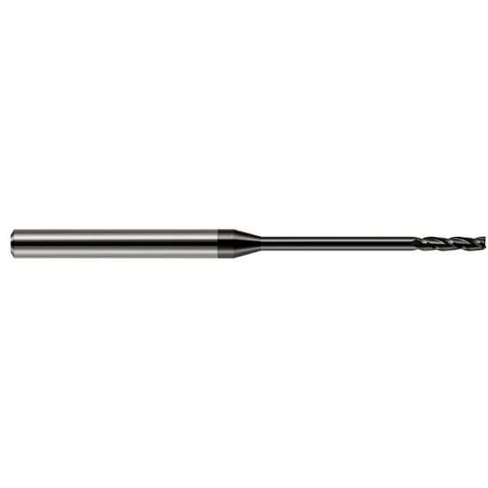 Picture of HARVEY Tool 10085 DIA 0.085 LOC 0.7500 OAL 2.50 End Mill Standard Flute Standard Helix Carbide Diamond Single End Square Sharp