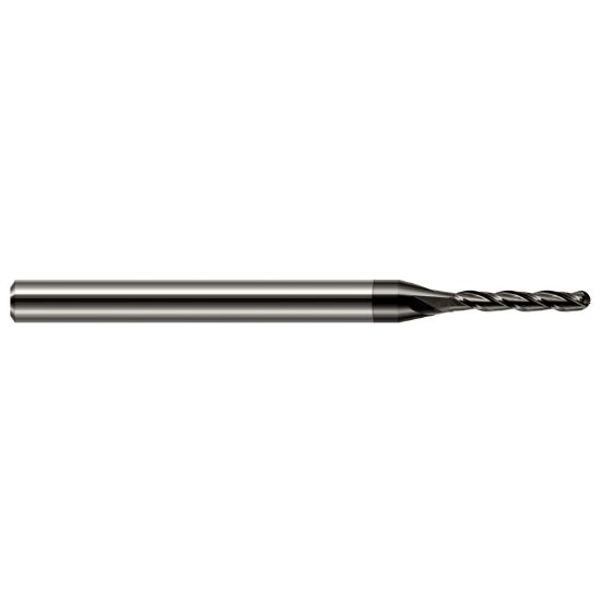 Picture of HARVEY Tool 12810-C4 DIA 0.25MM LOC 0.0500 OAL 2.50 End Mill Standard Flute Standard Helix Carbide Diamond Single End Ball Nose