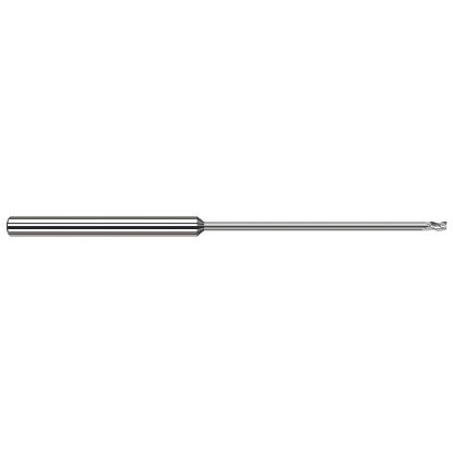 Picture of HARVEY Tool 38015 DIA 0.015 LOC 0.0220 OAL 2.50 End Mill Standard Flute Standard Helix Carbide Uncoated Single End Square Sharp