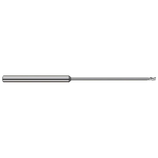 Picture of HARVEY Tool 38015 DIA 0.015 LOC 0.0220 OAL 2.50 End Mill Standard Flute Standard Helix Carbide Uncoated Single End Square Sharp