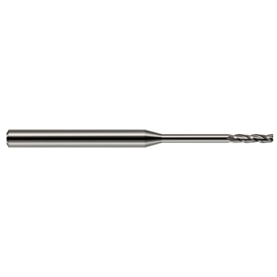 Picture of HARVEY Tool 13690 DIA 0.09 LOC 0.7500 OAL 2.50 End Mill Standard Flute Standard Helix Carbide Uncoated Single End Square Sharp