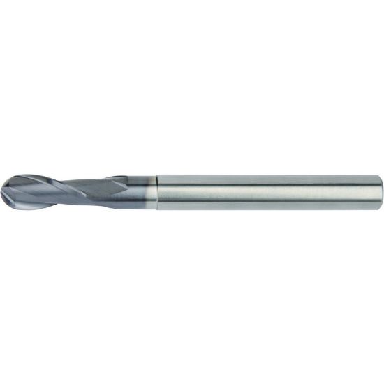 Picture of HANITA/WIDIA 400108003T DIA 8MM SH 0.3150 LOC 0.7874 OAL 3.9370 End Mill Standard Flute High Helix Carbide AlTiN Single End Ball Nose WIDIA Series Mills