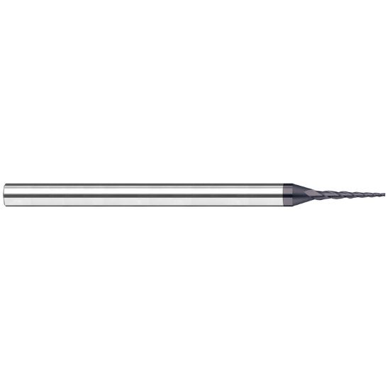 Picture of HARVEY Tool 41175-C6 .075 D x 15 DEG Carbide TaperED EM, Nano End Mill Taper Flute Carbide AlTiN Single End Square Sharp