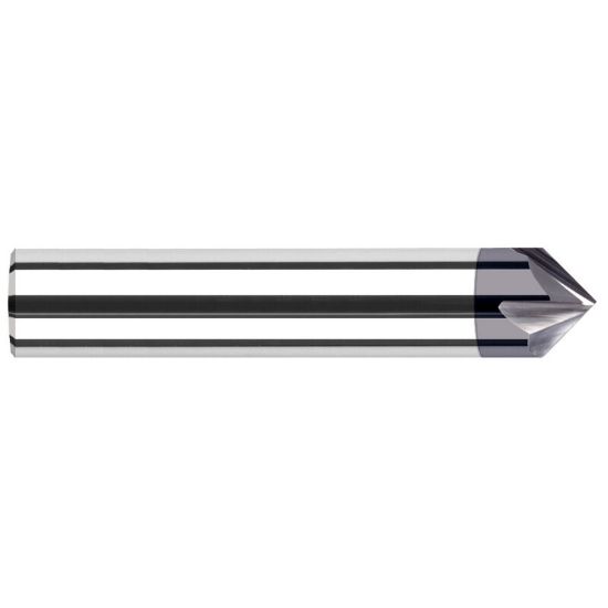 Picture of HARVEY Tool 18780-C3 1/8 DIA x 80 DEG Carbide Chamfer , AlTiN Chamfer Mill Carbide TiB2 Single End Cham Mill