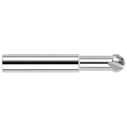 Picture of HARVEY Tool 2283M .118 D x 220 LR UNDERCUT EM End Mill Standard Flute Standard Helix Carbide AlTiN Single End Ball Nose 220°