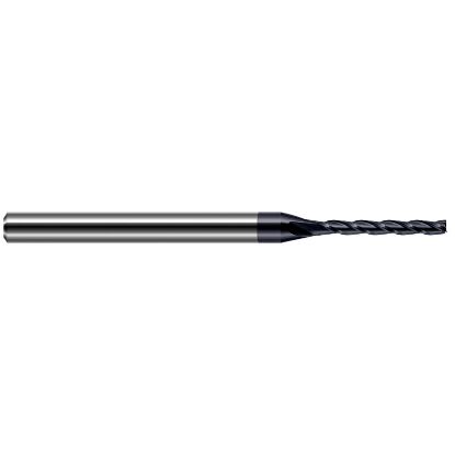 Picture of HARVEY Tool 33610-C3 .010 DIA Carbide 8x Long Flute EM, AlTiN End Mill Standard Flute Standard Helix Carbide AlTiN Single End Square Sharp